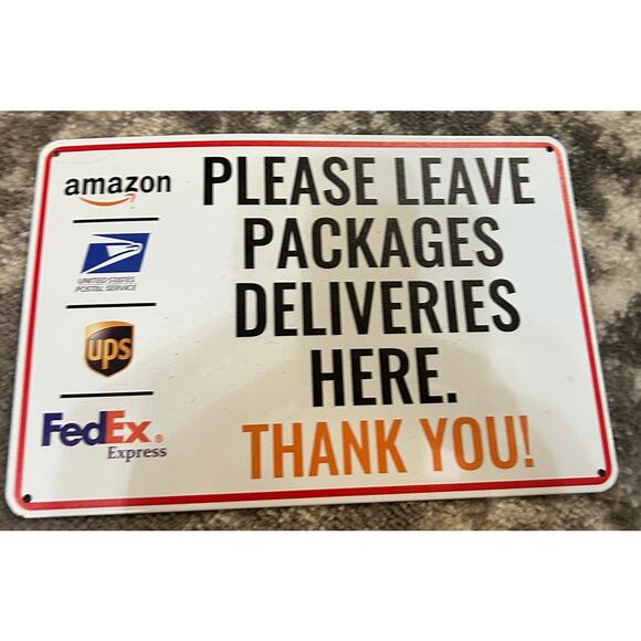 Metal Sign Package Delivery Sign for Outdoor Deliveries - Picture 1 of 2